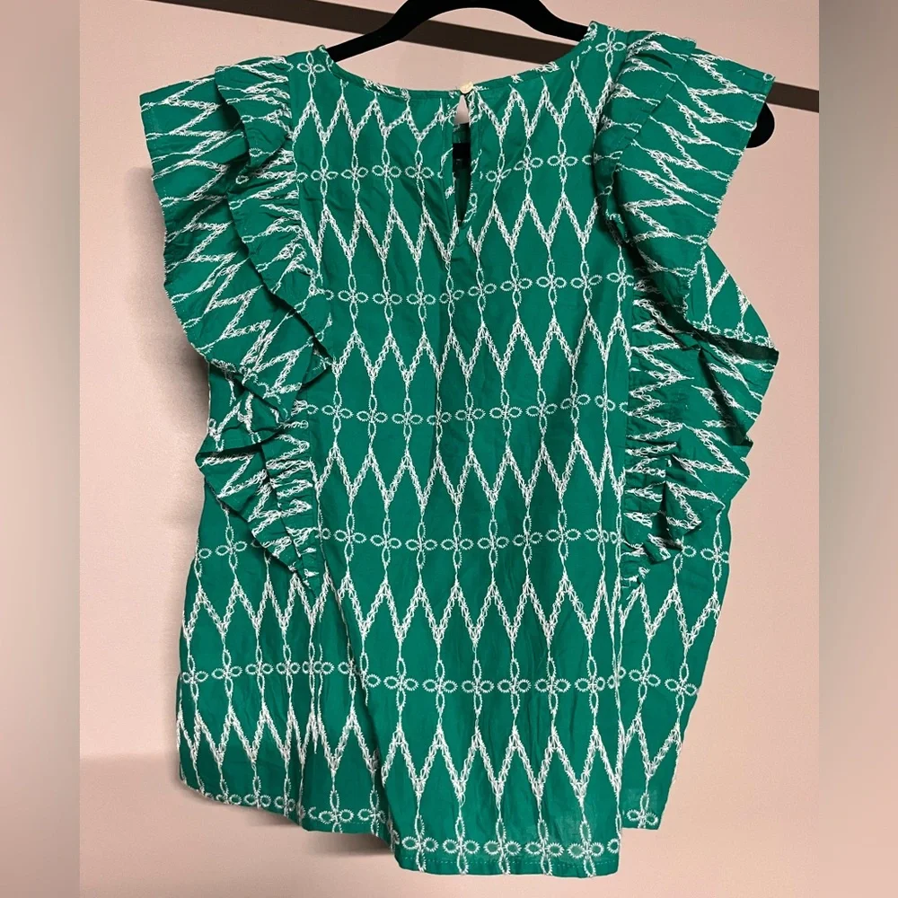 Universal Thread Green Ruffle Eyelet Blouse - Picture 4 of 8